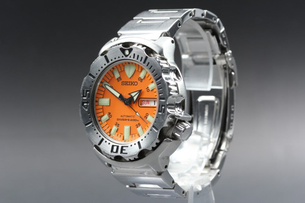 Near MINT SEIKO SKX781/7S26-0350 Orange Auto 41.4mm Men's Watch