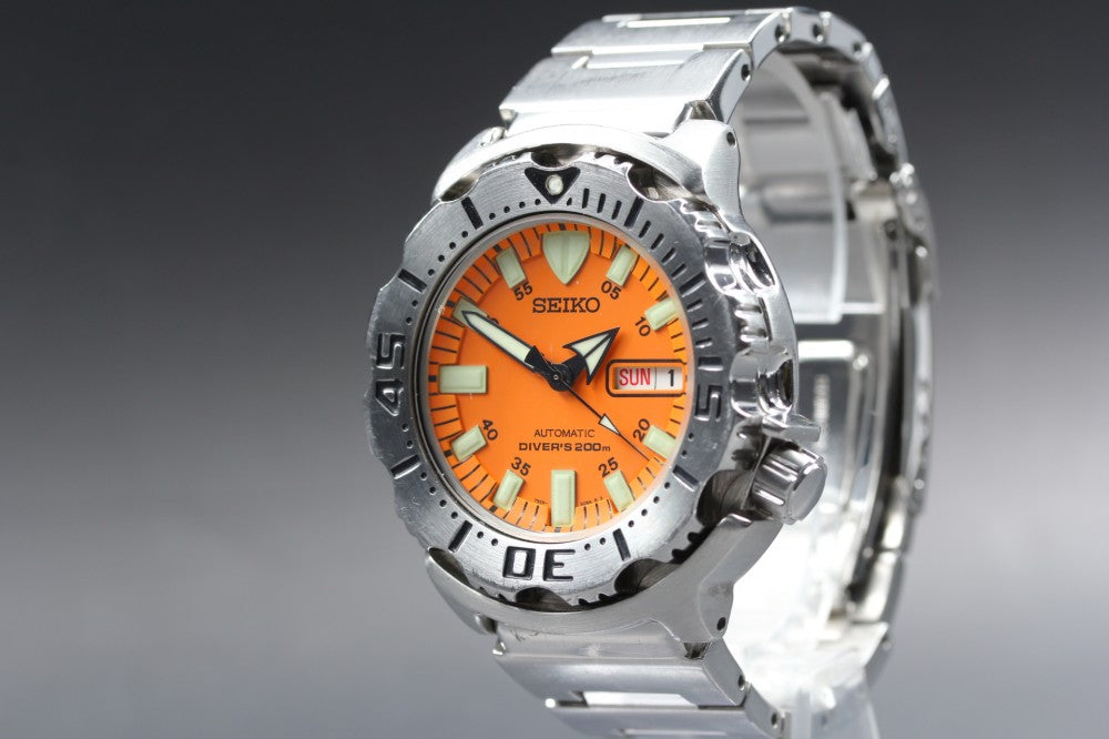 Near MINT SEIKO SKX781/7S26-0350 Orange Auto 41.4mm Men's Watch