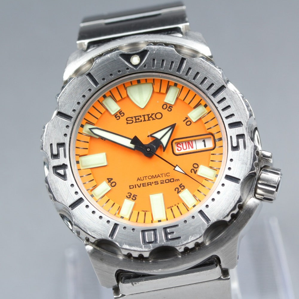 Near MINT SEIKO SKX781/7S26-0350 Orange Auto 41.4mm Men's Watch