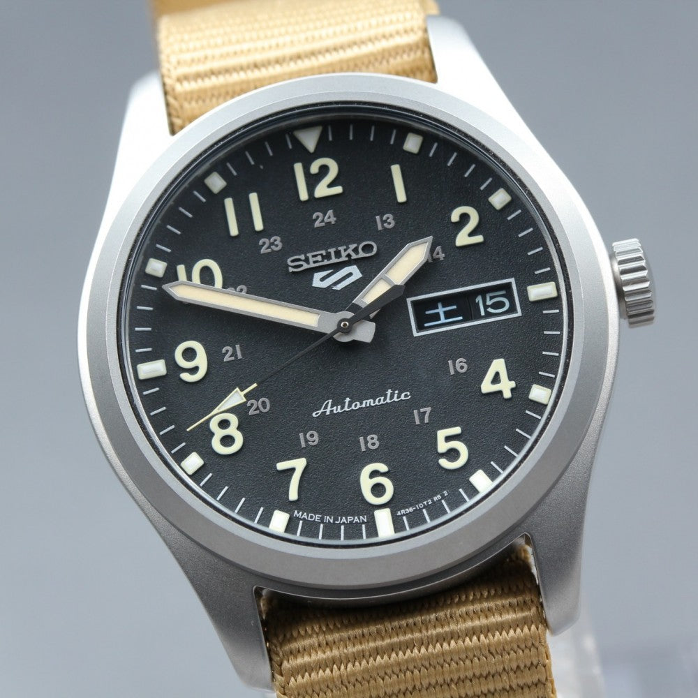 Near MINT SEIKO 5 Sports SBSA117/4R36-10A0 Black Auto 36.1mm Men's Watch