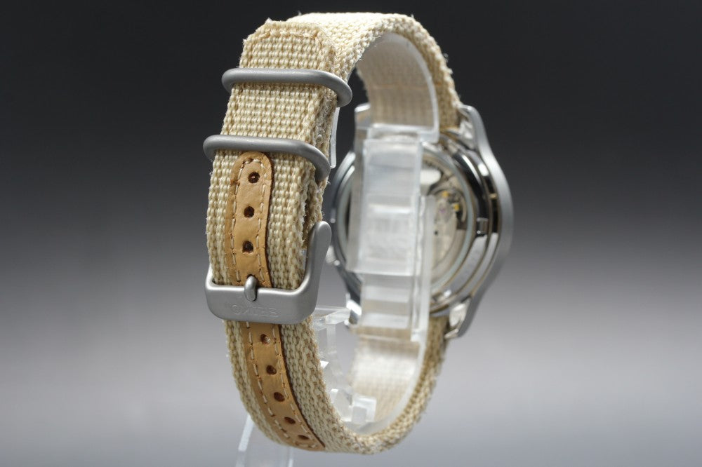 Near MINT SEIKO 5 SNK803/7S26-02J0 Beige Auto 36mm Men's Watch