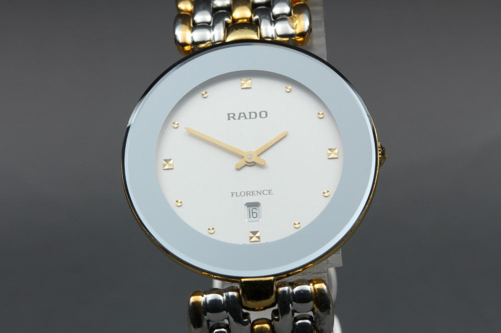 Near MINT RADO Florence 160.3677.2 Silver Quartz 32.1mm Unisex Watch