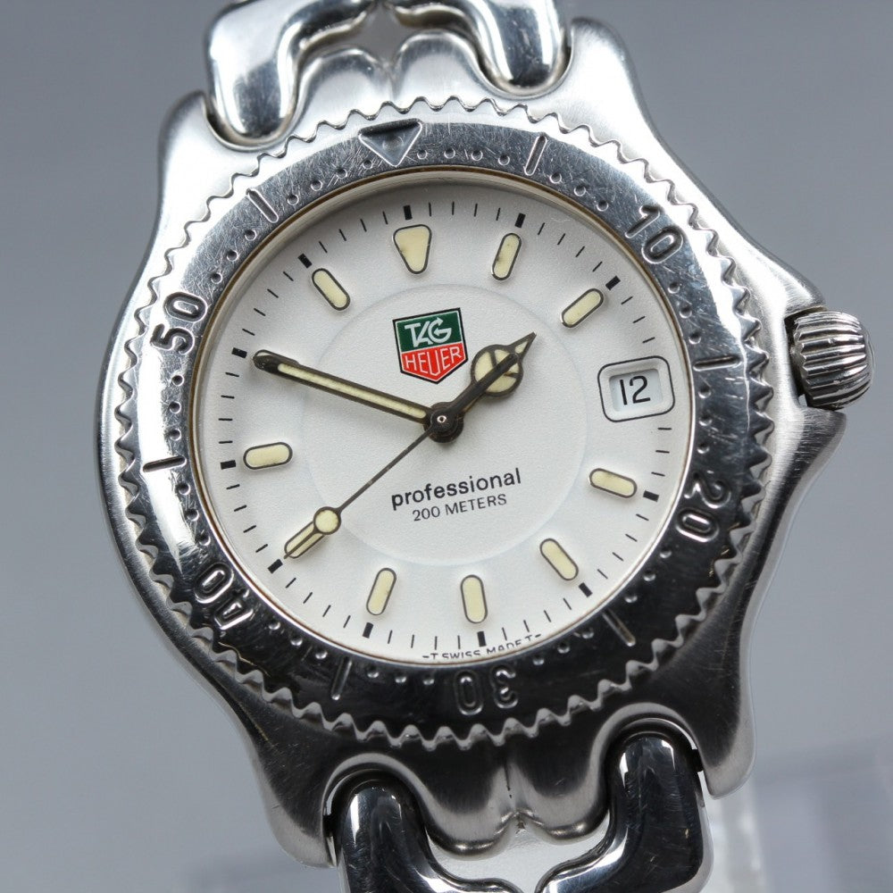 Near MINT TAG Heuer S/el WG1112-0 White Quartz 34.6mm Men's Watch
