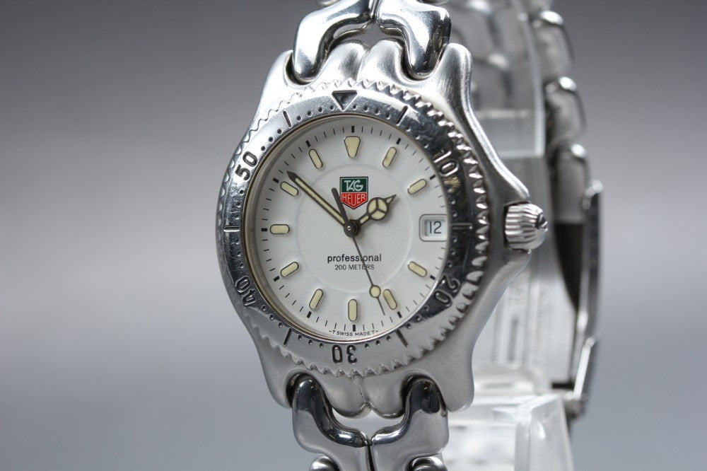Near MINT TAG Heuer S/el WG1112-0 White Quartz 34.6mm Men's Watch