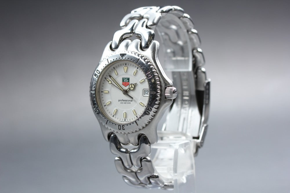 Near MINT TAG Heuer S/el WG1112-0 White Quartz 34.6mm Men's Watch