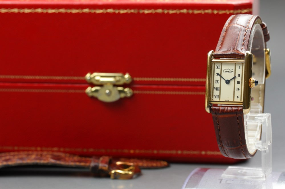 Cartier Tank Mast 5057001 White Quartz 20.4mm Ladies Watch