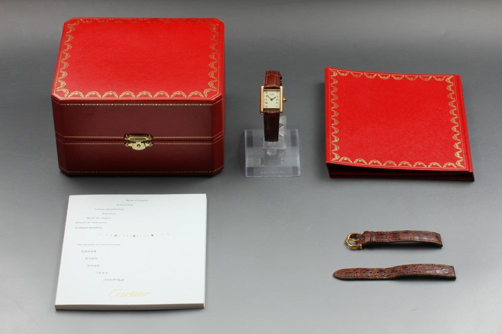 Cartier Tank Mast 5057001 White Quartz 20.4mm Ladies Watch