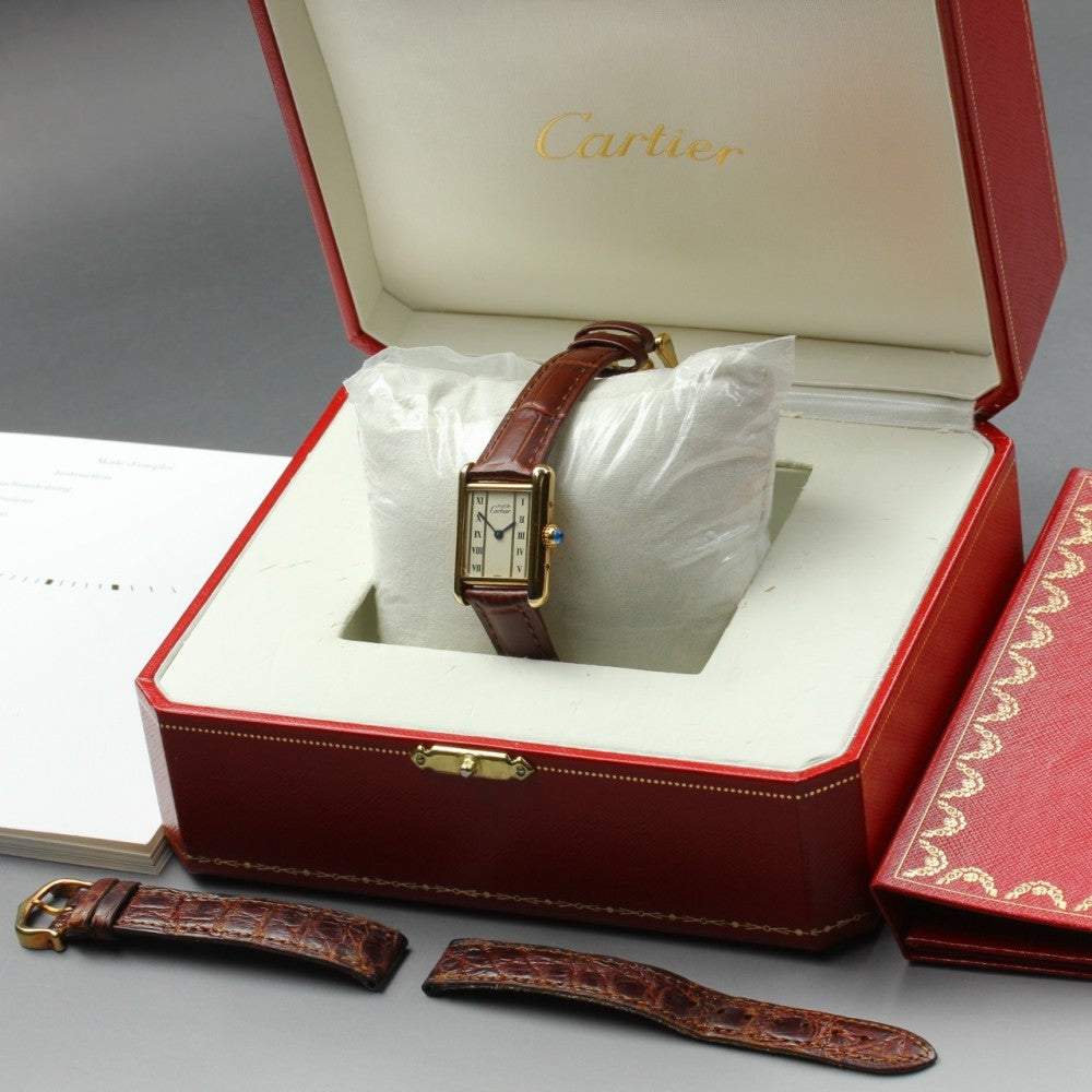 Cartier Tank Mast 5057001 White Quartz 20.4mm Ladies Watch