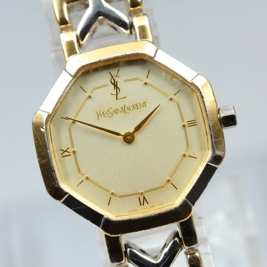Yves Saint Laurent 2200-241762 Gold Quartz 22.2mm Ladies Watch