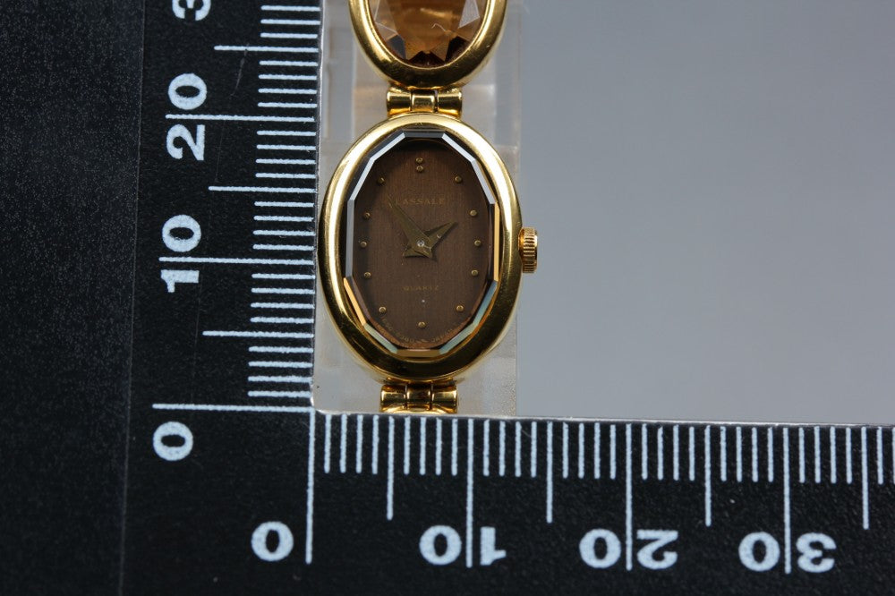 Near MINT SEIKO Lasalle 1E50-5159 Brown Quartz 12.9mm Ladies Watch 1986