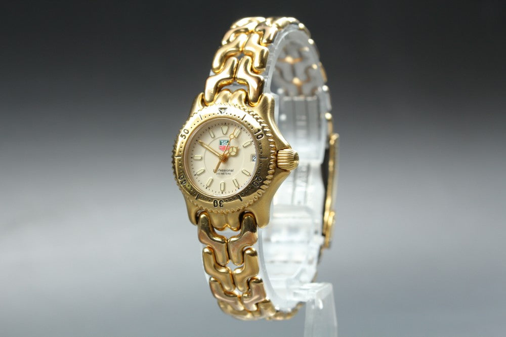 Near MINT TAG Heuer S/el WG1430-0 Beige Quartz 22.6mm Ladies Watch