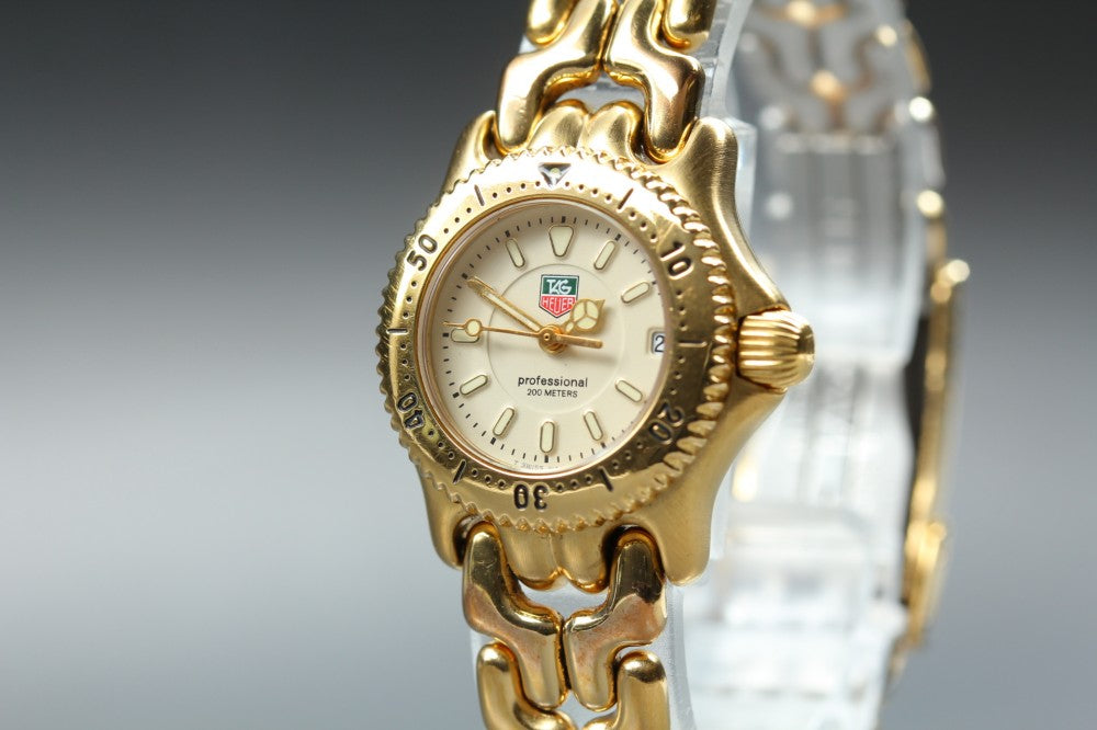 Near MINT TAG Heuer S/el WG1430-0 Beige Quartz 22.6mm Ladies Watch