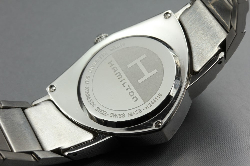 Near MINT HAMILTON Ventura H244110/H24411132 Black Quartz 32.4mm Men's Watch