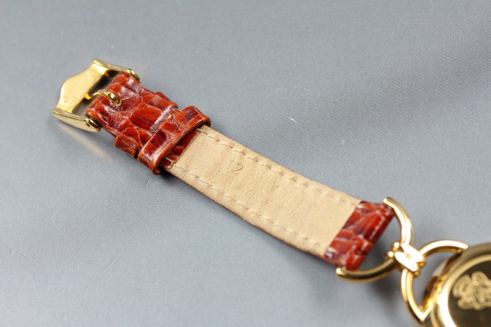 Near MINT GUCCI 6000.2.L Gold Quartz 22.9mm Ladies Watch
