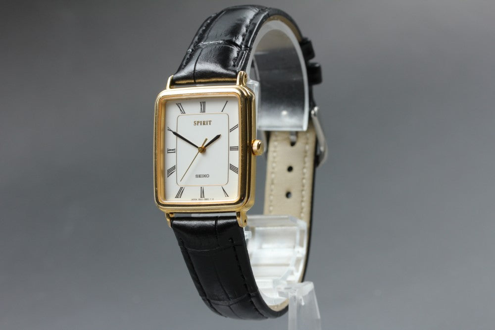 Near MINT SEIKO Spirit 5E21-5B50 White Quartz 25.4mm Men's Watch 1992