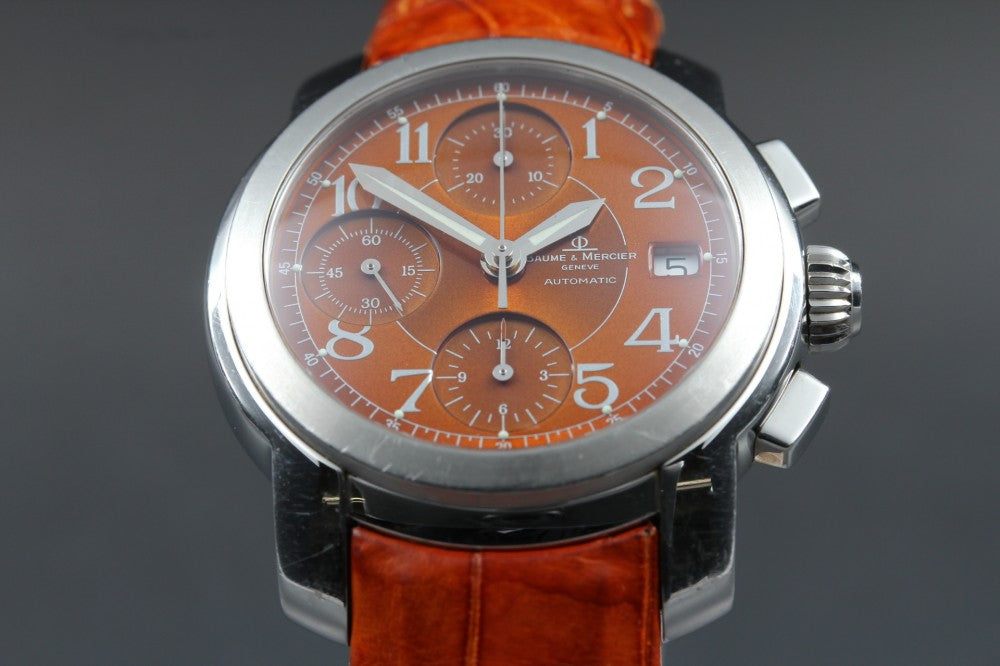 Near MINT Baume&Mercier Cape Land MV045216 Brown Auto 34.8mm Men's Watch