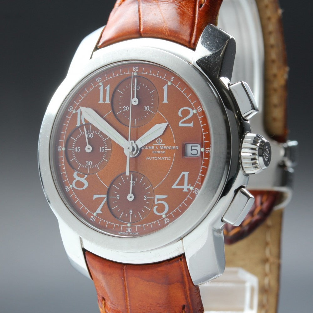 Near MINT Baume&Mercier Cape Land MV045216 Brown Auto 34.8mm Men's Watch