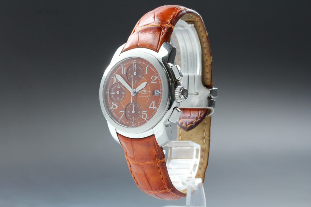 Near MINT Baume&Mercier Cape Land MV045216 Brown Auto 34.8mm Men's Watch