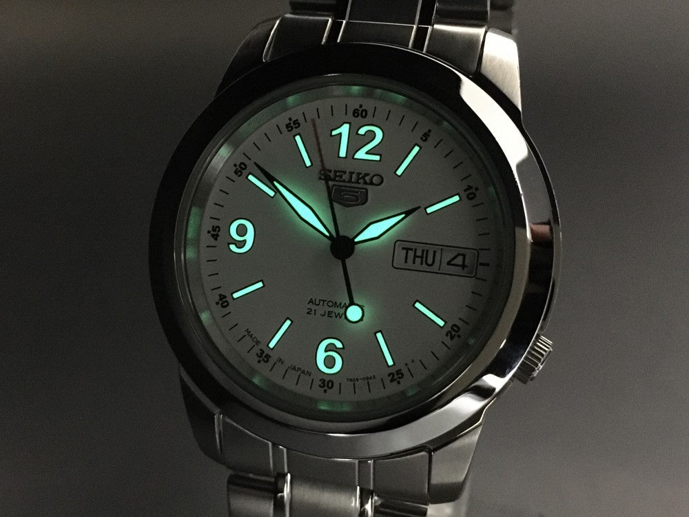 Near MINT SEIKO 5 7S26-02W0 White Auto 37.9mm Men's Watch