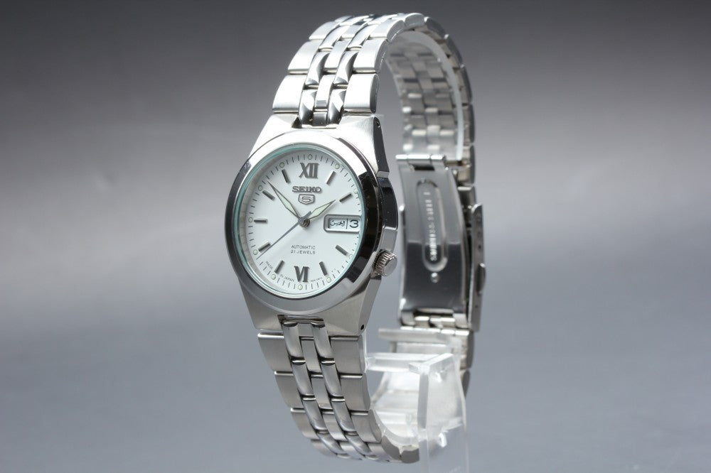 Near MINT SEIKO 5 7S26-02V0 White Auto 34.2mm Men's Watch