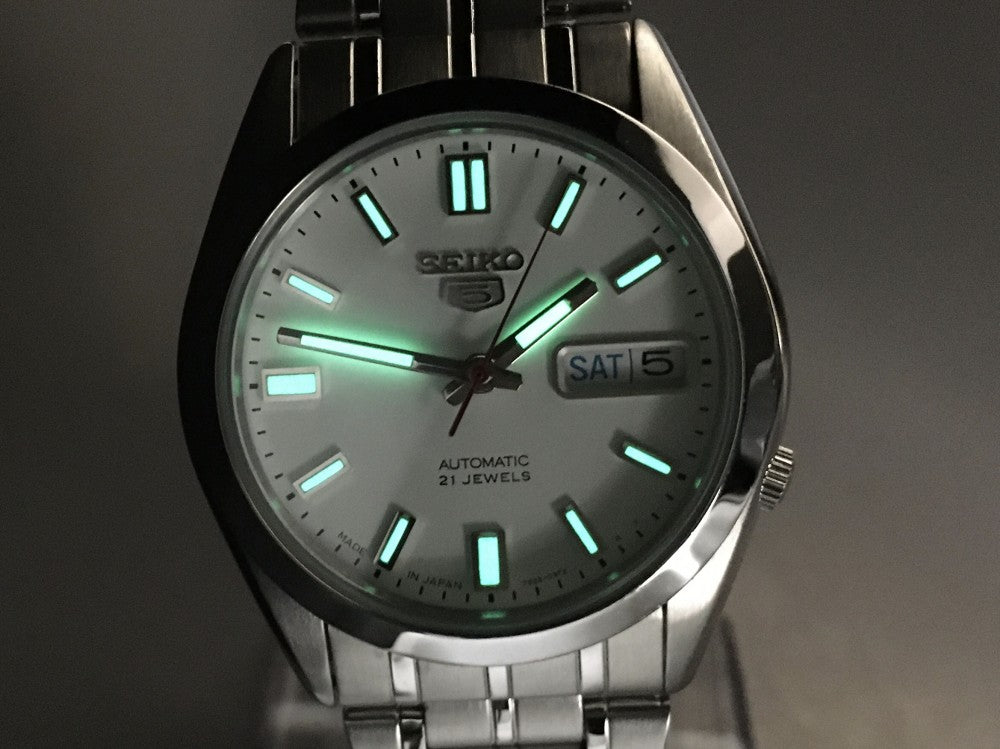 Near MINT SEIKO 5 7S26-03B0 White Auto 36.4mm Men's Watch