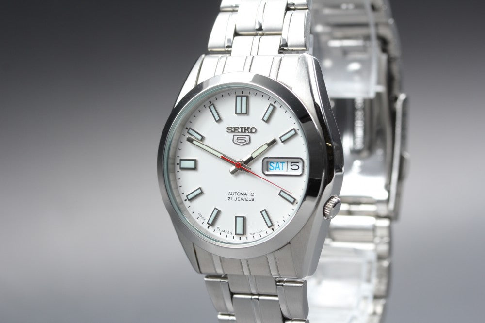 Near MINT SEIKO 5 7S26-03B0 White Auto 36.4mm Men's Watch