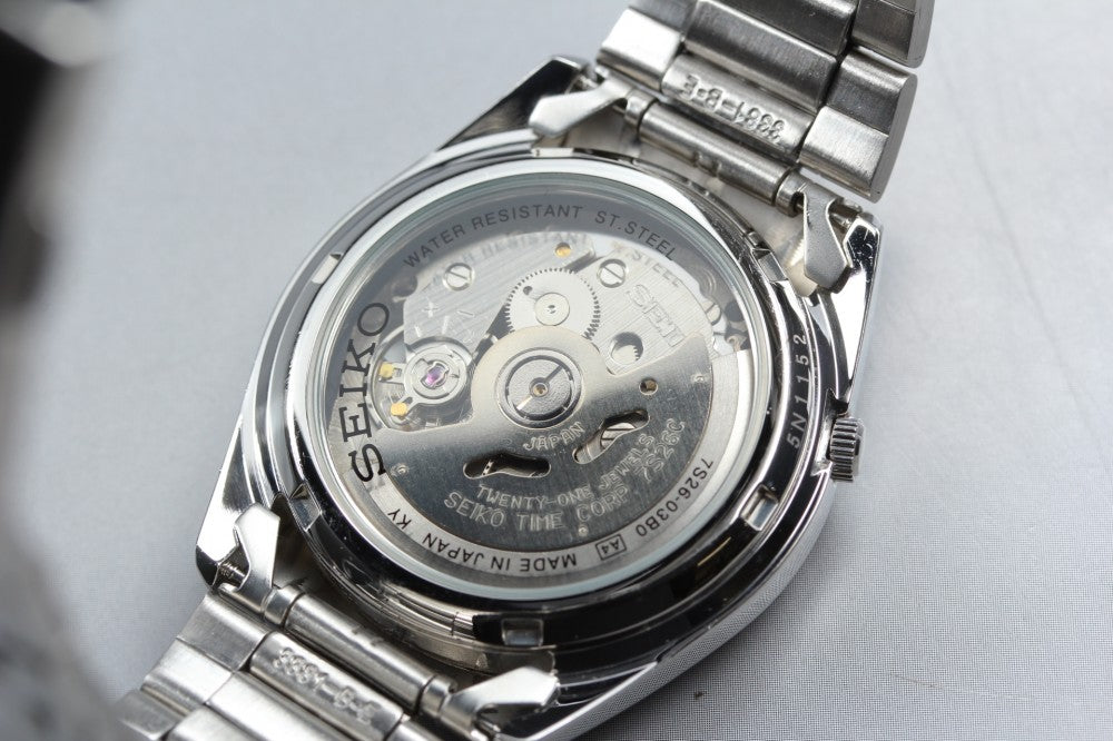 Near MINT SEIKO 5 7S26-03B0 White Auto 36.4mm Men's Watch