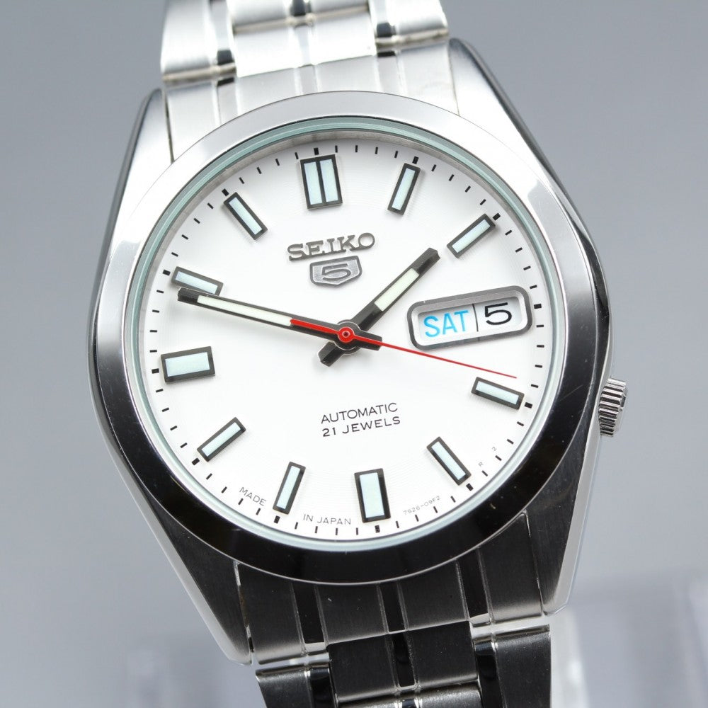 Near MINT SEIKO 5 7S26-03B0 White Auto 36.4mm Men's Watch