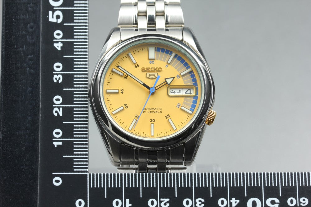 Near MINT SEIKO 5 7S26-01V0 Yellow Auto 36.6mm Men's Watch