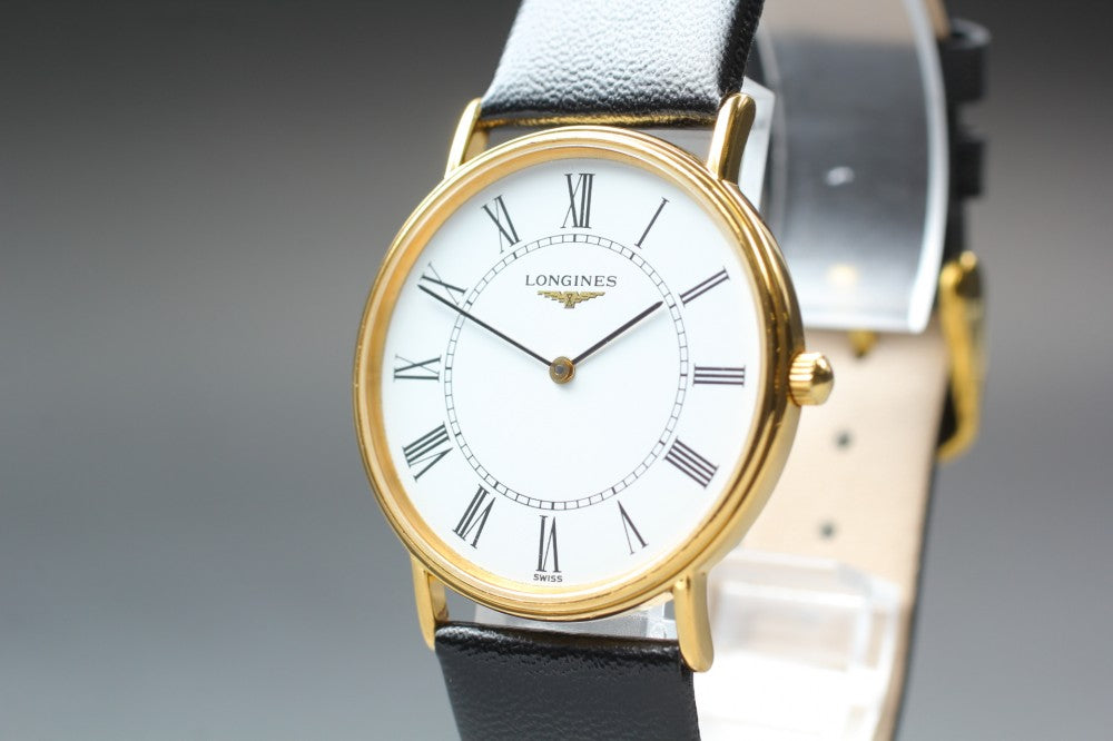 Near MINT LONGINES L4.637.2 White Quartz 32.4mm Men's Watch