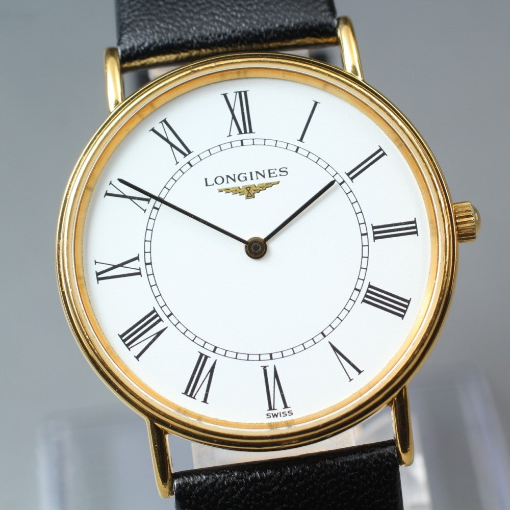 Near MINT LONGINES L4.637.2 White Quartz 32.4mm Men's Watch