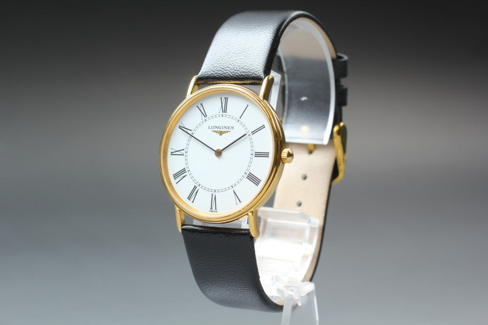 Near MINT LONGINES L4.637.2 White Quartz 32.4mm Men's Watch
