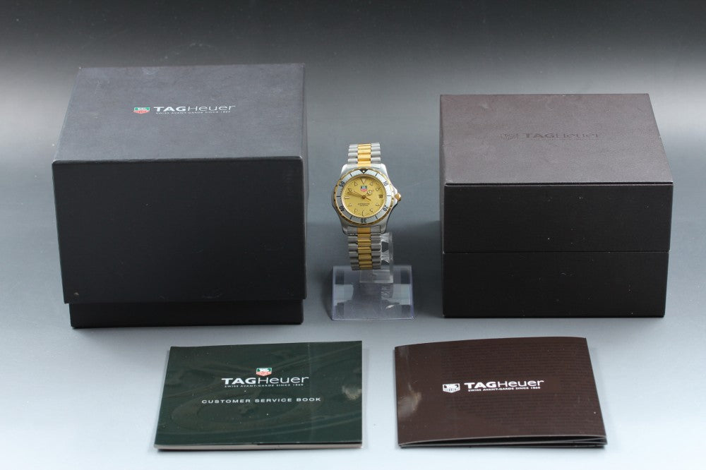 Near MINT TAG Heuer 2000 Professional 974.006R-2 Gold Quartz 37.6mm Men's Watch