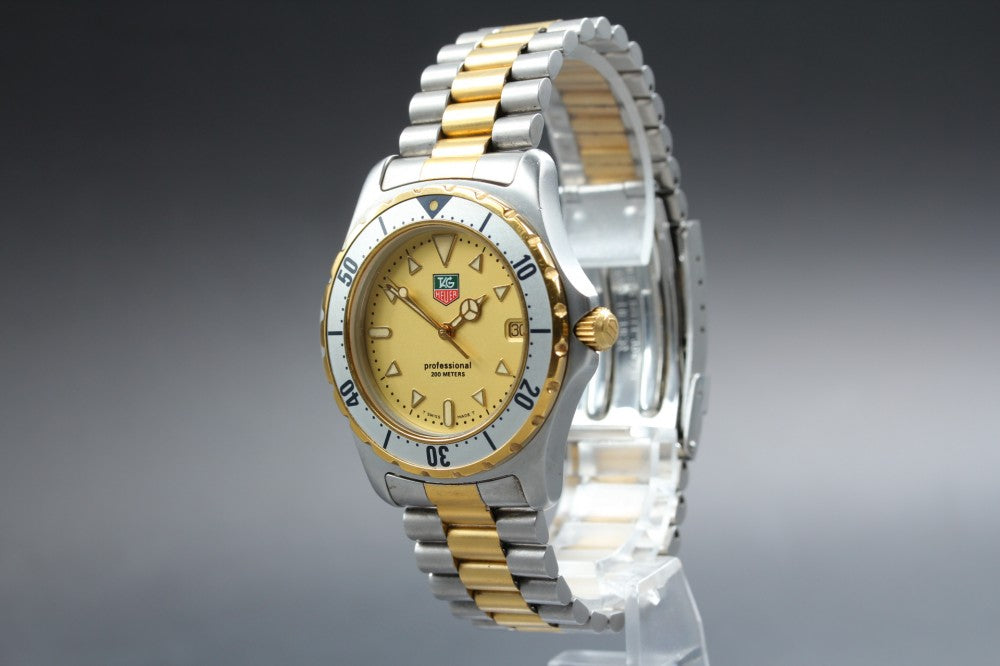 Near MINT TAG Heuer 2000 Professional 974.006R-2 Gold Quartz 37.6mm Men's Watch