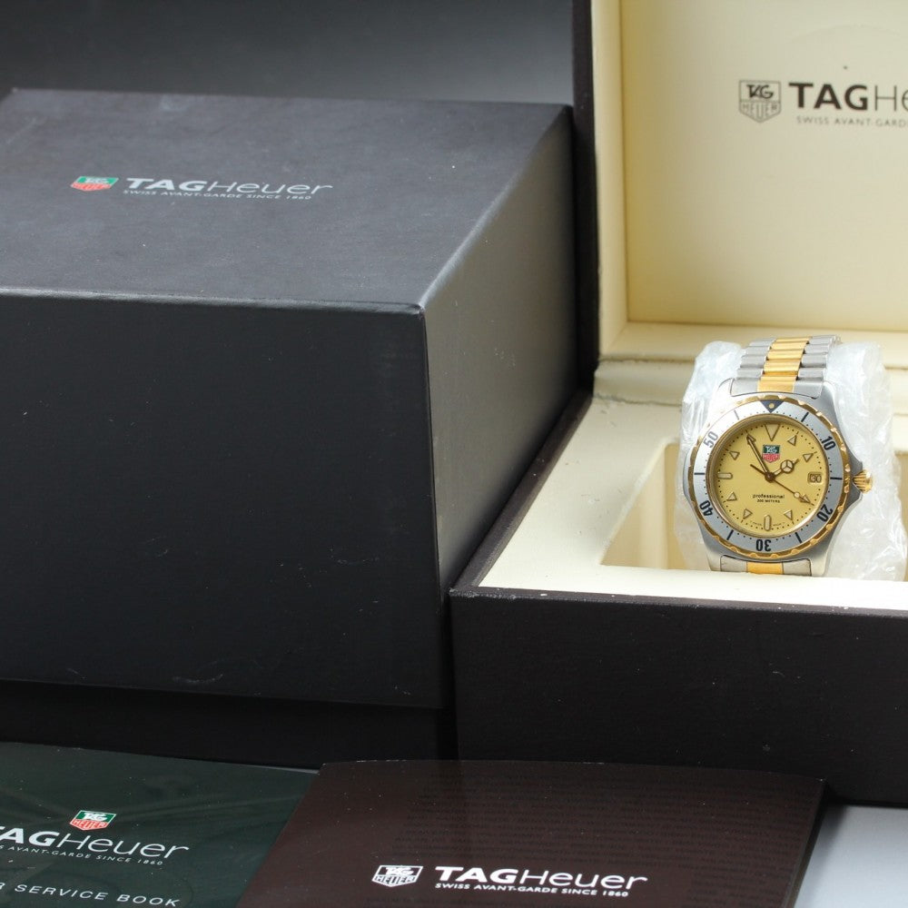 Near MINT TAG Heuer 2000 Professional 974.006R-2 Gold Quartz 37.6mm Men's Watch