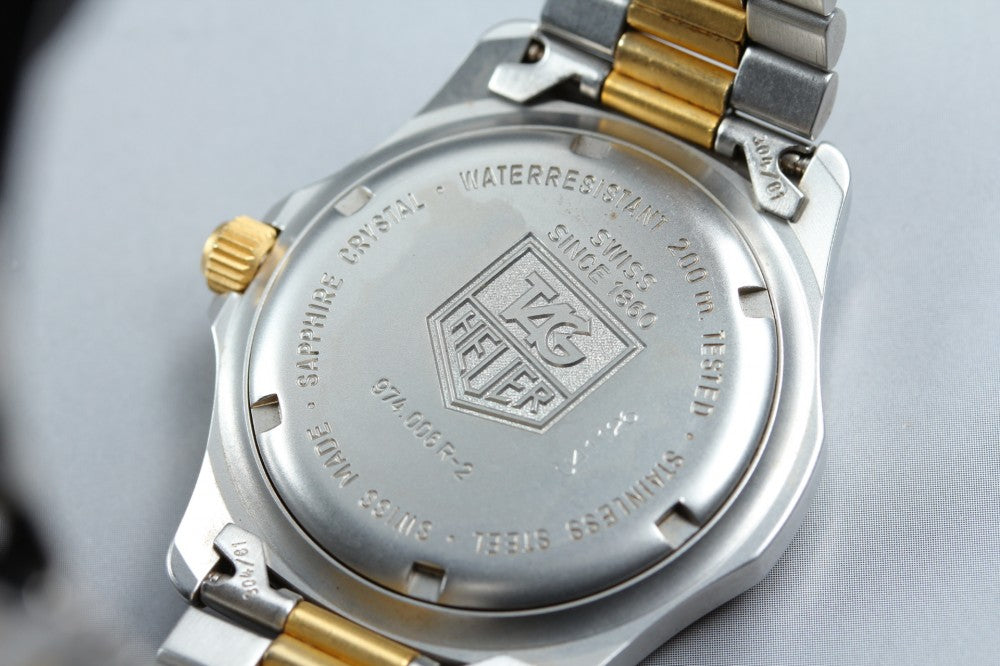 Near MINT TAG Heuer 2000 Professional 974.006R-2 Gold Quartz 37.6mm Men's Watch