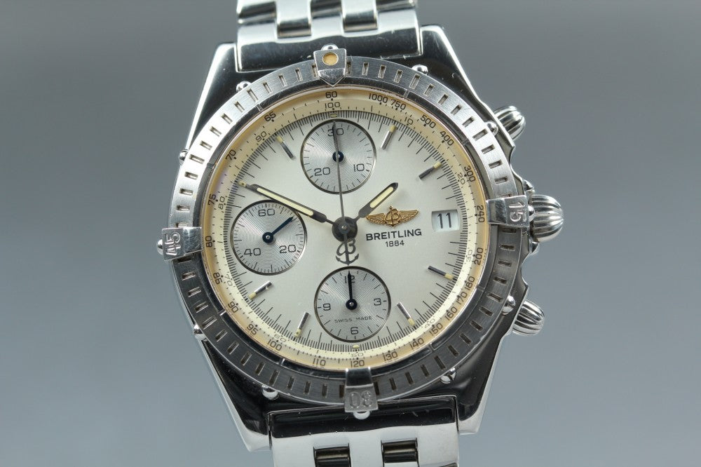 Near MINT BREITLING Chronomat A13050 Silver Auto 37.2mm Men's Watch