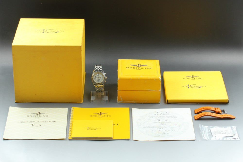Near MINT BREITLING Chronomat A13050 Silver Auto 37.2mm Men's Watch