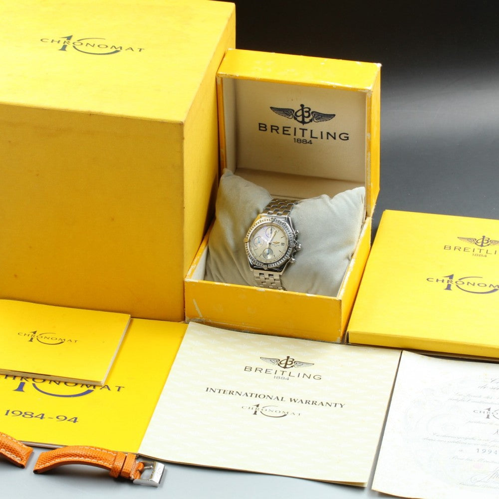 Near MINT BREITLING Chronomat A13050 Silver Auto 37.2mm Men's Watch