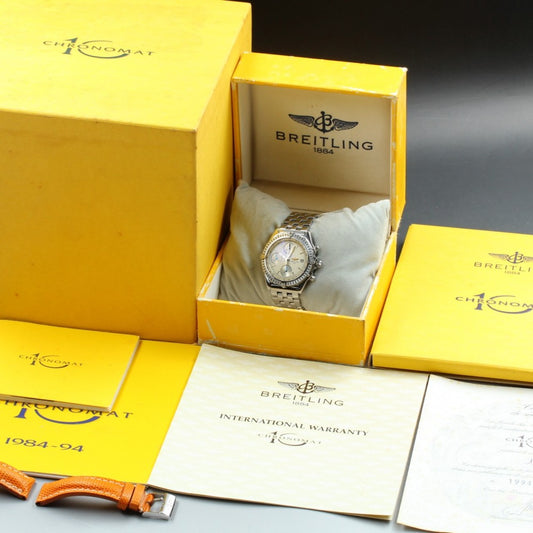 Near MINT BREITLING Chronomat A13050 Silver Auto 37.2mm Men's Watch
