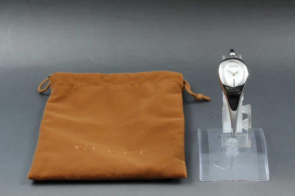 Near MINT GUCCI Horsebit 103 Silver Quartz 21.4mm Ladies Watch