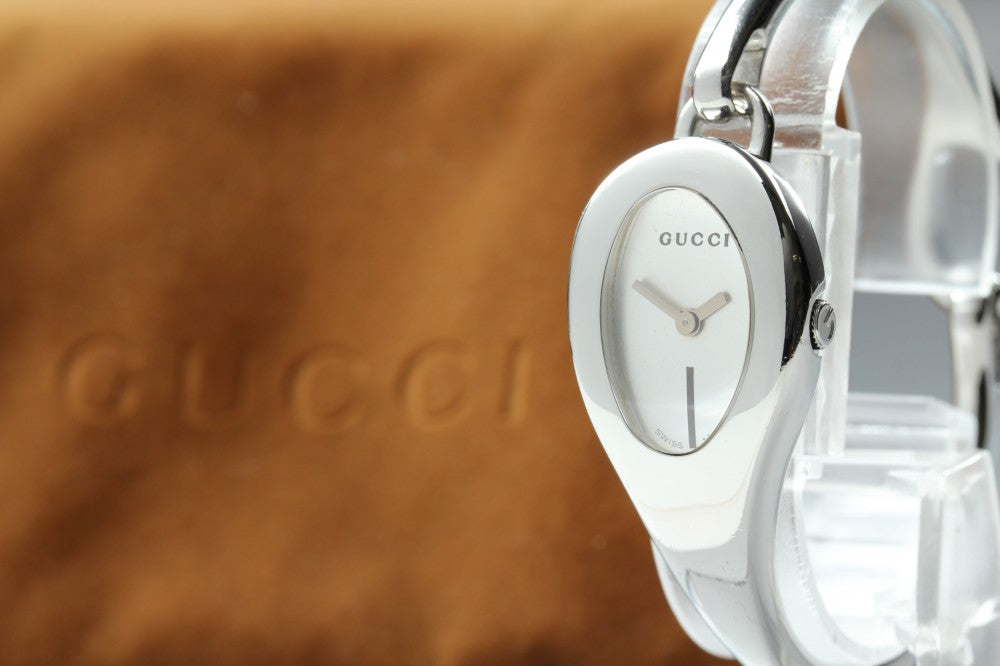 Near MINT GUCCI Horsebit 103 Silver Quartz 21.4mm Ladies Watch