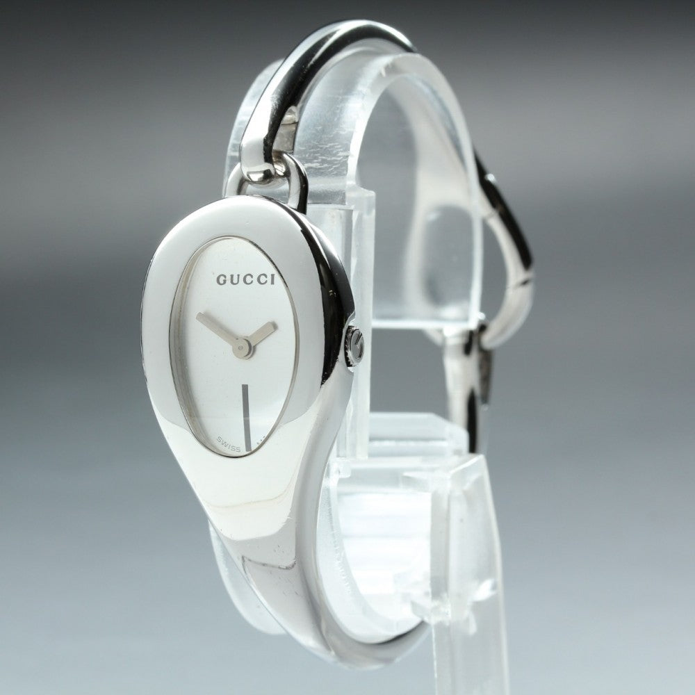 Near MINT GUCCI Horsebit 103 Silver Quartz 21.4mm Ladies Watch