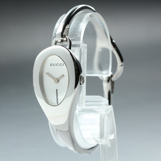Near MINT GUCCI Horsebit 103 Silver Quartz 21.4mm Ladies Watch