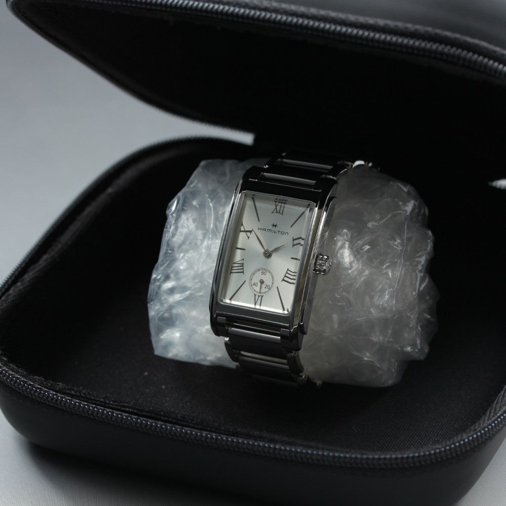 Near MINT HAMILTON Ardmore H114210 Silver Quartz 23.3mm Ladies Watch