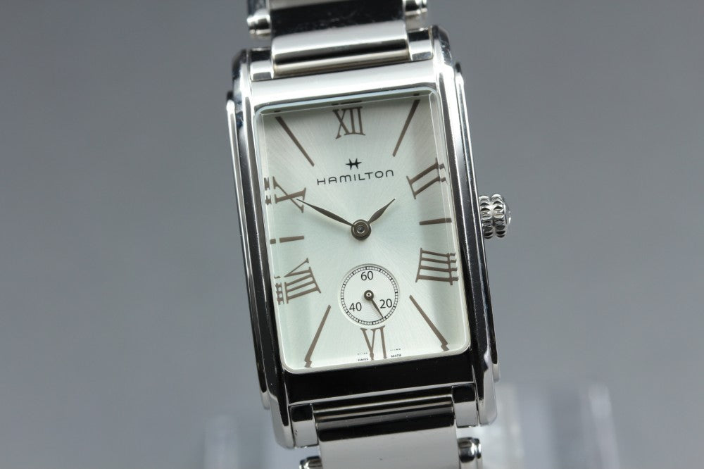 Near MINT HAMILTON Ardmore H114210 Silver Quartz 23.3mm Ladies Watch