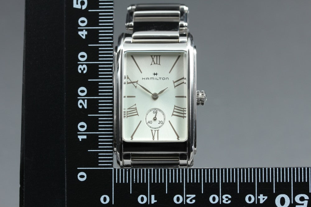 Near MINT HAMILTON Ardmore H114210 Silver Quartz 23.3mm Ladies Watch