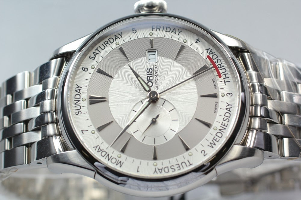 MINT ORIS Artelier Small Seconds Pointer Day 7596 Silver Auto 43.8mm Men's Watch