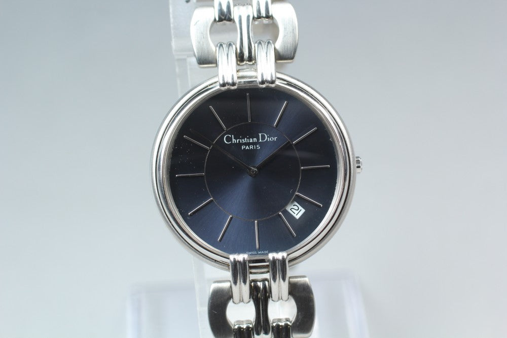 Near MINT Christian Dior Bagira D65-100 Navy Quartz 33mm Unisex Watch