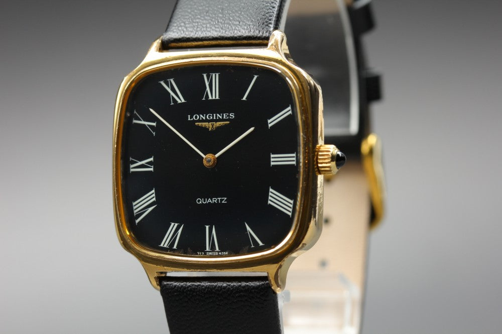 LONGINES 717 4352 Black Quartz 30mm Men's Watch